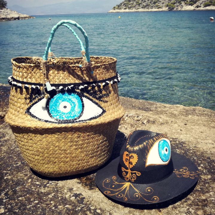 Ψάθινο Καπέλο Ζωγραφισμένο Black Eye - Image 5