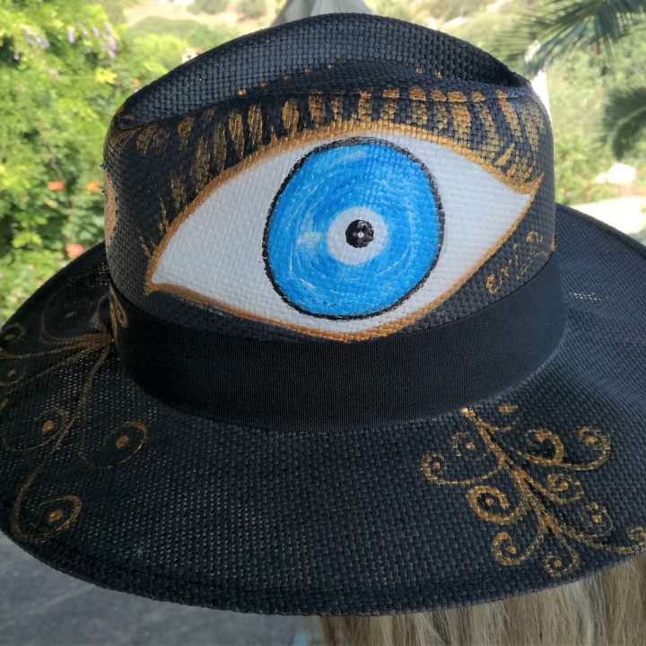 Ψάθινο Καπέλο Ζωγραφισμένο Black Eye - Image 6