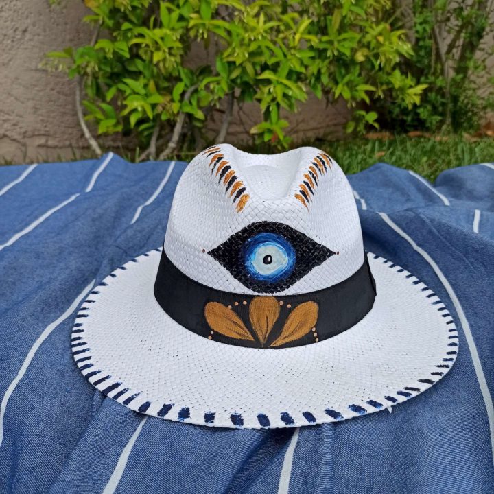 Ψάθινο Καπέλο Ζωγραφισμένο Lucky Eye