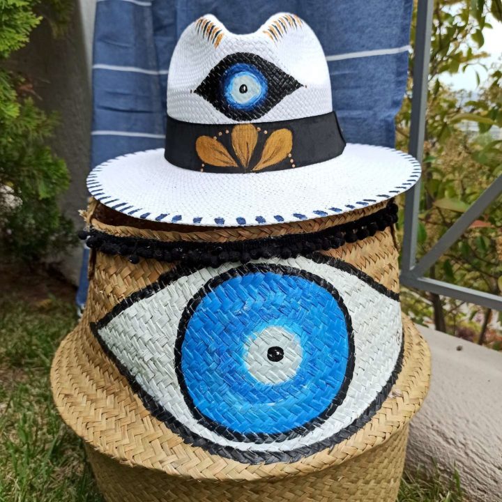 Ψάθινο Καπέλο Ζωγραφισμένο Lucky Eye - Image 3