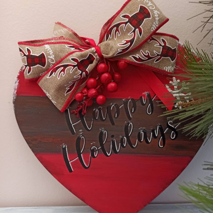 Χριστουγεννιάτικη διακοσμητική ταμπέλα Happy Holidays - Image 3